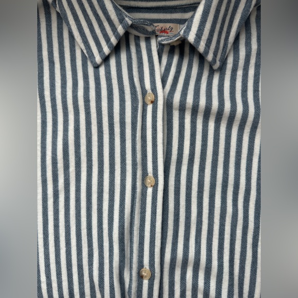 NWT Faherty Legend Striped Long Sleeve Button Down Sweater Dress - Picture 7 of 8